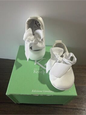 NIB Kecchino Luxury Italian White Baptism Shoes 0-3M